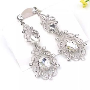 Fashion Jewelry | Prom Wedding Jewelry 
 | Pair of silver dangle earrings